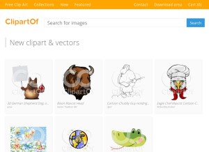 How clipartof.com looks like on a tablet such as an iPad.