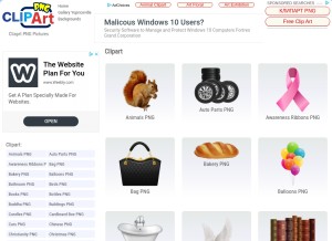 How clipartpng.com looks like on a tablet such as an iPad.