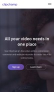 How clipchamp.com looks like on a mobile device such as an iPhone.