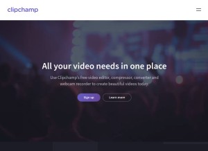 How clipchamp.com looks like on a tablet such as an iPad.