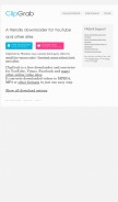 How clipgrab.org looks like on a mobile device such as an iPhone.