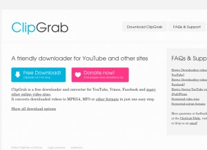 How clipgrab.org looks like on a tablet such as an iPad.