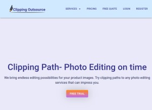 How clippingoutsource.com looks like on a tablet such as an iPad.