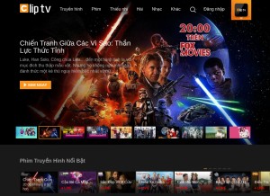 How cliptv.vn looks like on a tablet such as an iPad.