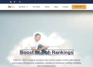 How clixplus.com looks like on a tablet such as an iPad.
