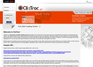 How clixtrac.com looks like on a tablet such as an iPad.