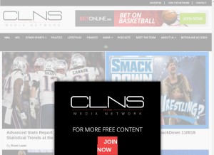 How clnsmedia.com looks like on a tablet such as an iPad.