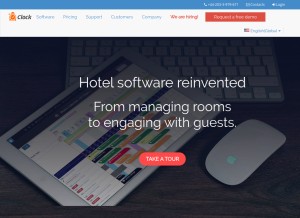 How clock-software.com looks like on a tablet such as an iPad.