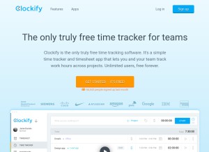 How clockify.me looks like on a tablet such as an iPad.