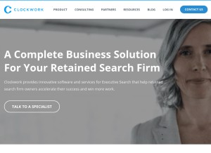 How clockworkrecruiting.com looks like on a tablet such as an iPad.