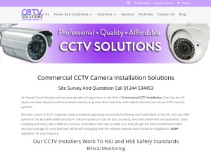 How closedcircuitsecurity.co.uk looks like on a tablet such as an iPad.