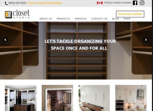 How closetstudio.ca looks like on a tablet such as an iPad.