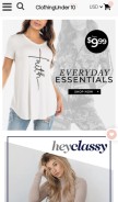 How clothingunder10.com looks like on a mobile device such as an iPhone.