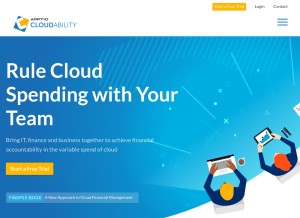 How cloudability.com looks like on a tablet such as an iPad.