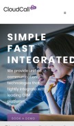 How cloudcall.com looks like on a mobile device such as an iPhone.