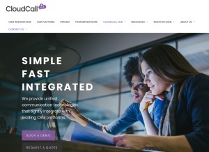 How cloudcall.com looks like on a tablet such as an iPad.