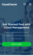 How cloudcheckr.com looks like on a mobile device such as an iPhone.