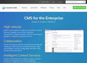 How cloudcms.com looks like on a tablet such as an iPad.