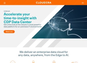 How cloudera.com looks like on a tablet such as an iPad.