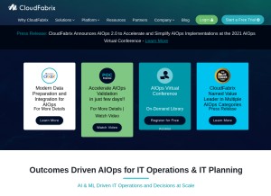 How cloudfabrix.com looks like on a tablet such as an iPad.