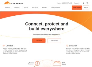How cloudflare.com looks like on a tablet such as an iPad.