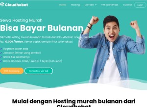 How cloudhebat.com looks like on a tablet such as an iPad.