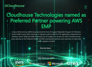 How cloudhouse.com looks like on a tablet such as an iPad.