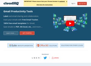 How cloudhq.net looks like on a tablet such as an iPad.