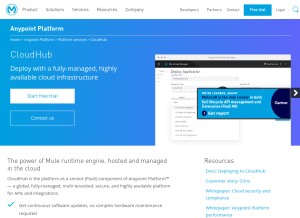 How cloudhub.io looks like on a tablet such as an iPad.