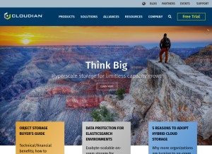 How cloudian.com looks like on a tablet such as an iPad.