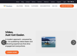 How cloudinary.com looks like on a tablet such as an iPad.