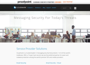 How cloudmark.com looks like on a tablet such as an iPad.