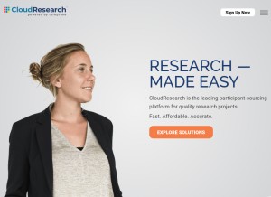 How cloudresearch.com looks like on a tablet such as an iPad.