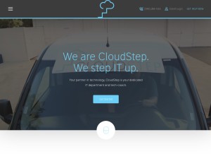 How cloudstep.com looks like on a tablet such as an iPad.