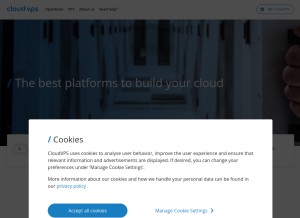 How cloudvps.com looks like on a tablet such as an iPad.