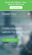 How cloversites.com looks like on a mobile device such as an iPhone.