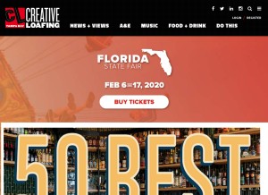How cltampa.com looks like on a tablet such as an iPad.