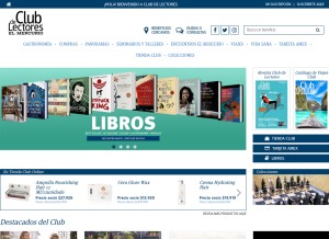 How clubdelectores.cl looks like on a tablet such as an iPad.