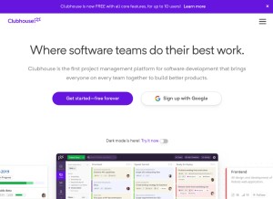 How clubhouse.io looks like on a tablet such as an iPad.
