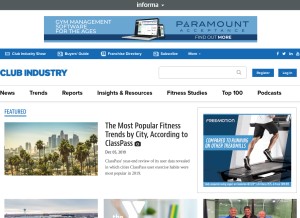 How clubindustry.com looks like on a tablet such as an iPad.