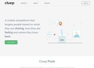 How cluep.com looks like on a tablet such as an iPad.