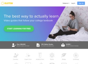 How clutchprep.com looks like on a tablet such as an iPad.