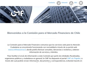 How cmfchile.cl looks like on a tablet such as an iPad.