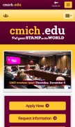 How cmich.edu looks like on a mobile device such as an iPhone.
