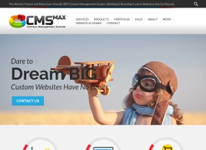 How cmsmax.com looks like on a tablet such as an iPad.