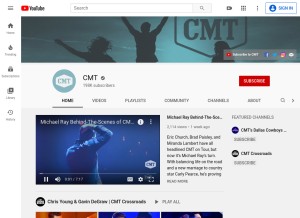 How cmt.com looks like on a tablet such as an iPad.
