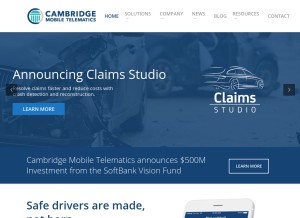 How cmtelematics.com looks like on a tablet such as an iPad.