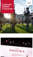 How cmu.edu looks like on a mobile device such as an iPhone.