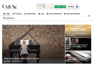 How cmuse.org looks like on a tablet such as an iPad.