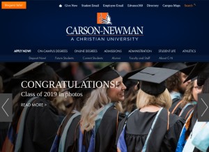 How cn.edu looks like on a tablet such as an iPad.
